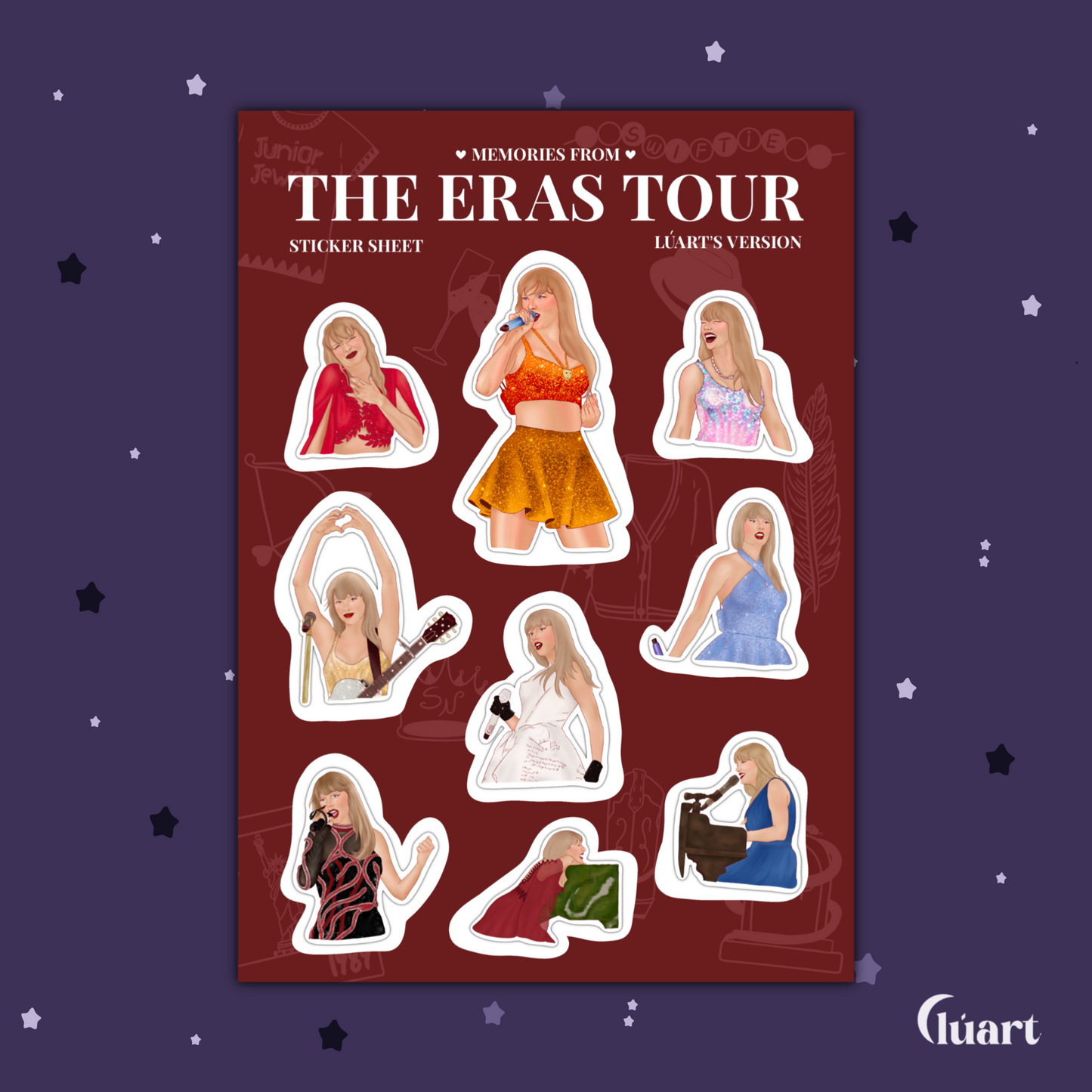 Sticker Sheets The Eras Tour