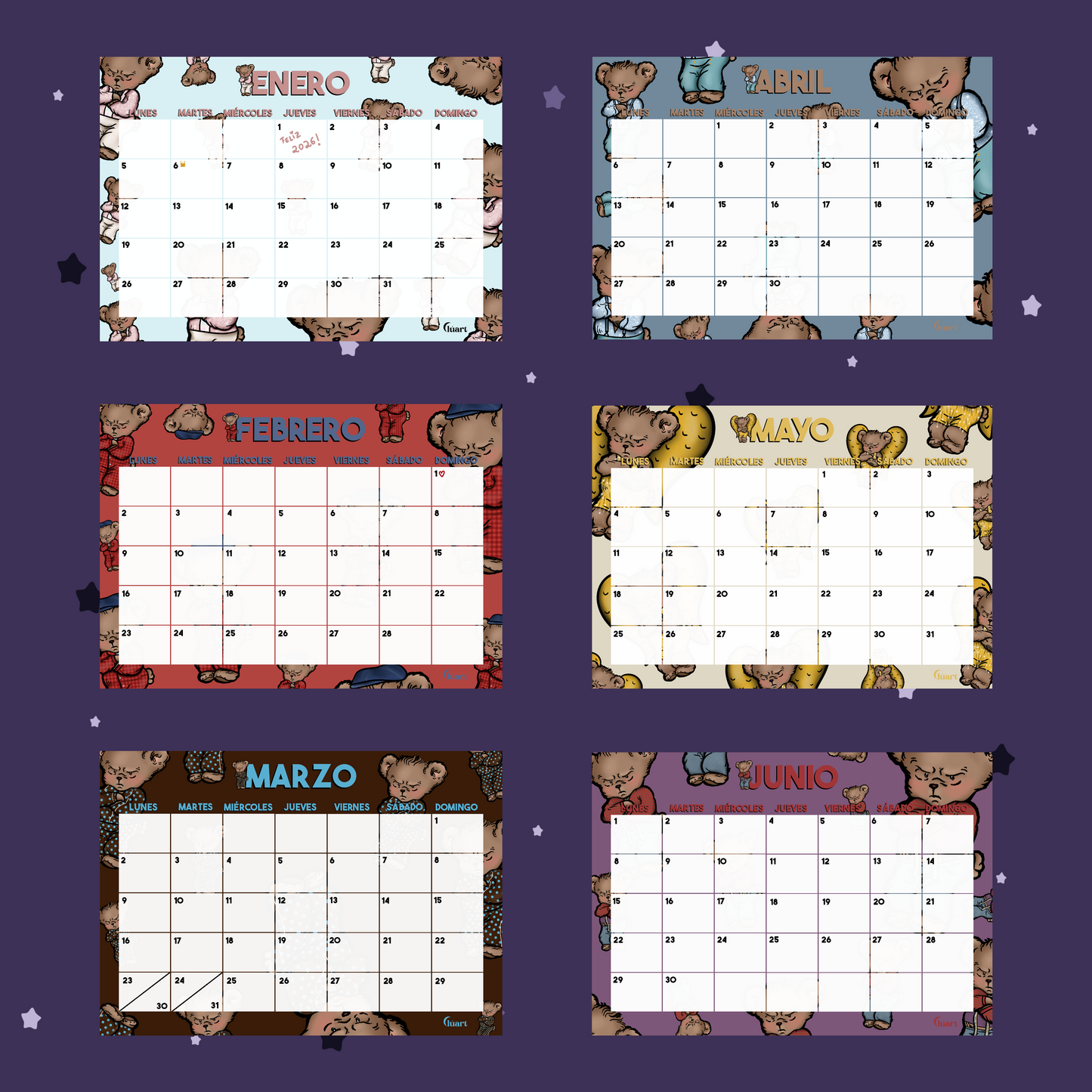 Calendario Ositos Harry Styles