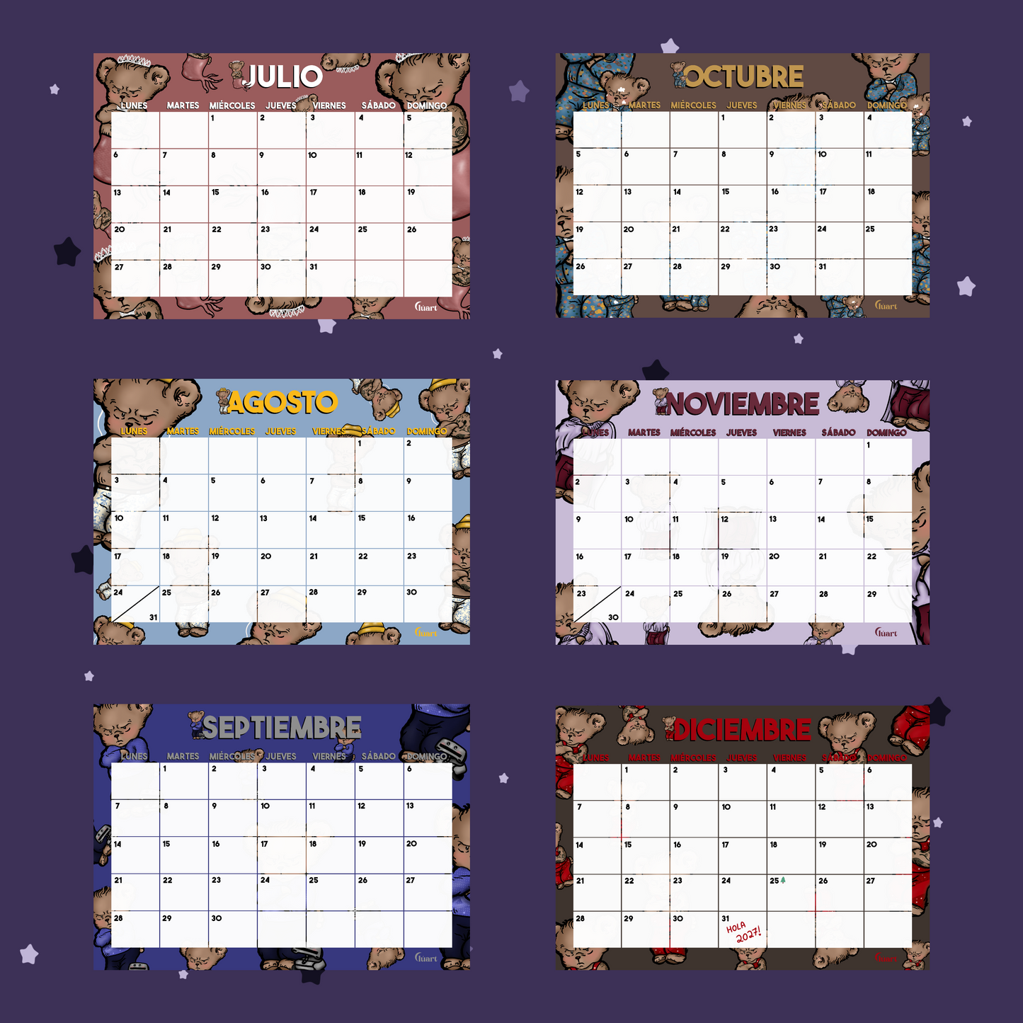 Calendario Ositos Harry Styles